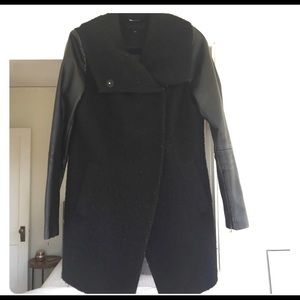 Steve Madden coat with faux leather sleeves